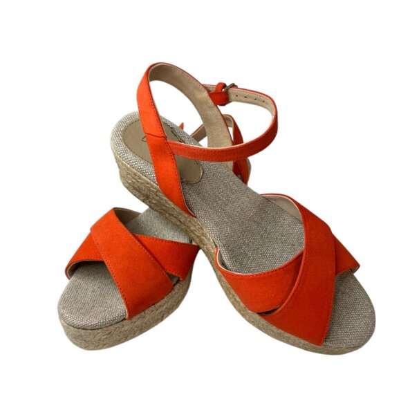 Boden Orange Espadrille Wedge Sandals Women’s EU 39 / US 8.5 – NWOT - Picture 3 of 8